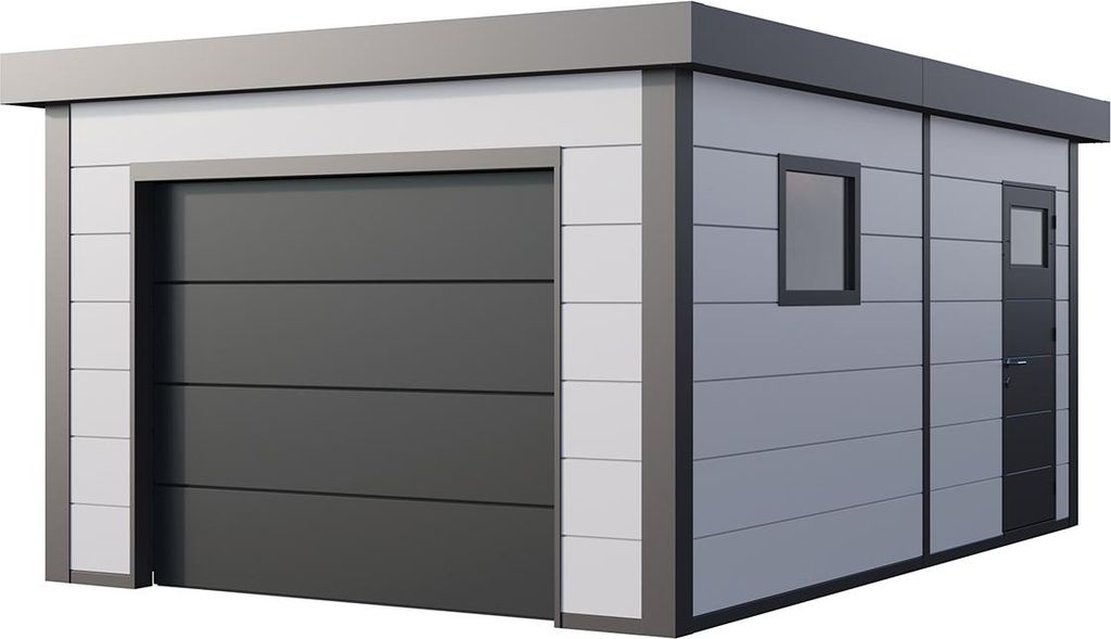 Telluria Garage Classico 3654 inkl. Sektionaltor mit Elektroantrieb weiß