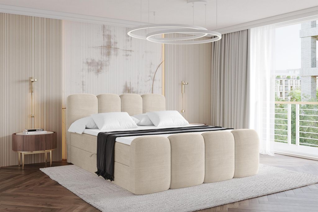 ALTDECOR Boxspringbett mit Fußteil - H4 Matratze und Topper Produktbild 