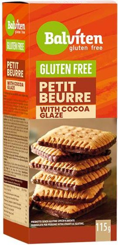 PETIT BEURRE BUTTERKEKSE MIT KAKAOGLASUR, GLUTENFREI, 115 g – BALVITEN