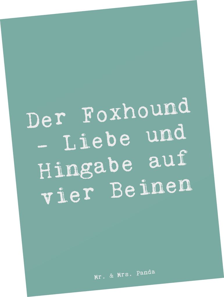 Mr. & Mrs. Panda Fotokarte Spruch Liebevoller Foxhound - Meeresbrise - Geschenk, Bewegung, Treuer Begleiter, Ansichtskarten, Vier Pfoten, Hunderass...