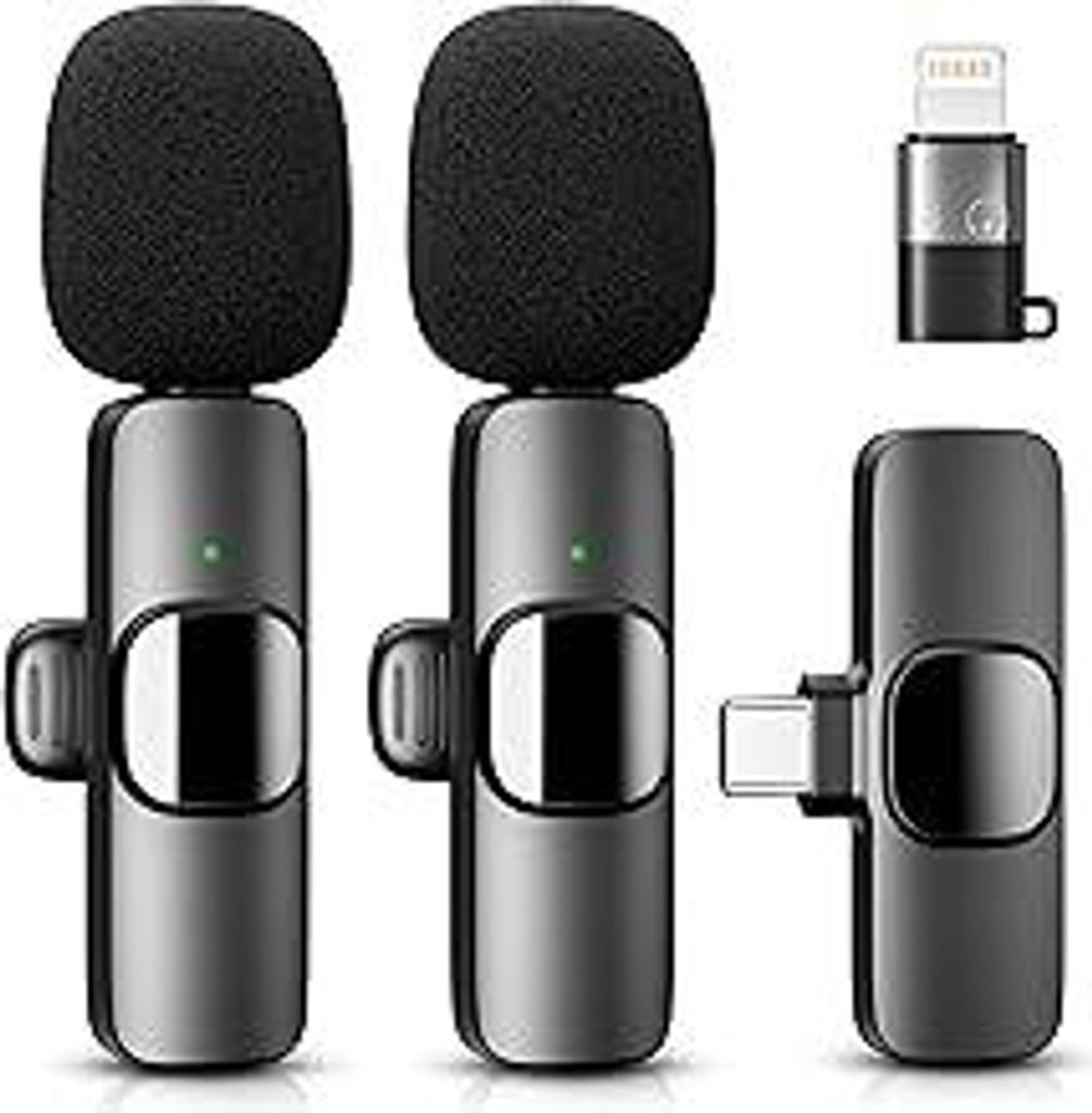 YRF Kabelloses Lavalier Mikrofon für iPhone - Android Computer, Mini Mikrofon für Live-Streaming, Videoaufnahmen, Interviews im Freien oder Innen...