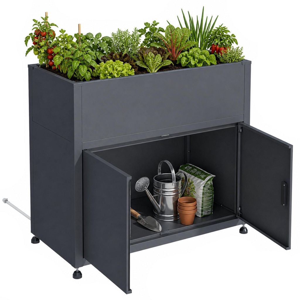 Jardinière surélevée Zelsius en acier galvanisé avec espace Image du produit 