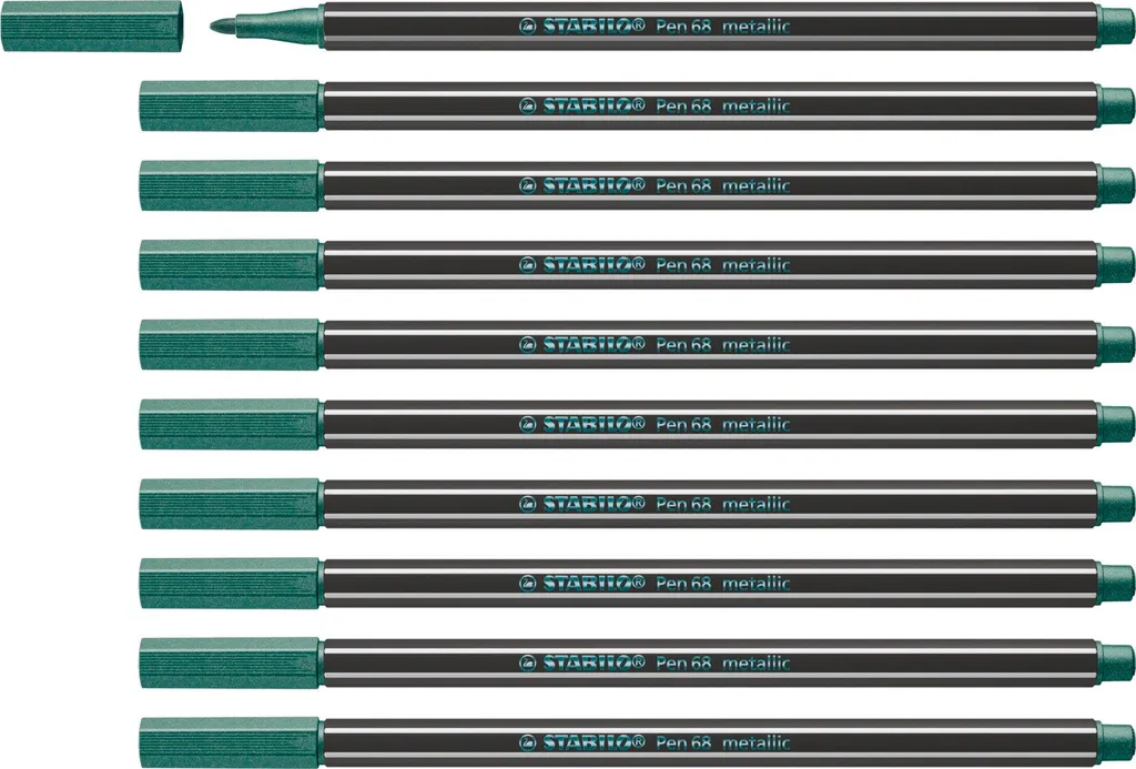 Marcatore Verde Metallizzato STABILO Pen 68 | Eleganza e Luce Liquida