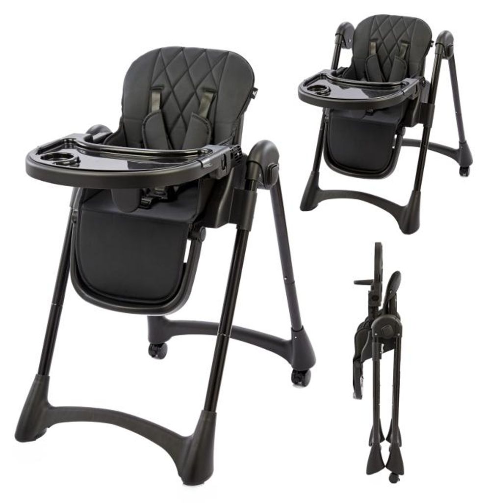 Bebies First, chaise haute noire – chaise haute pliable Image du produit 