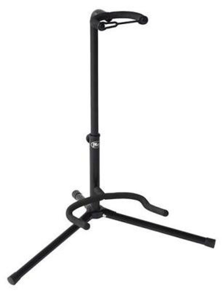Volt GS-100 Gitarrenständer mit Schwanenhals als Gitarrenstativ für Akustik-, Bass- und E-Gitarre mit Anti-Kipp-Verschluss, Schwarz