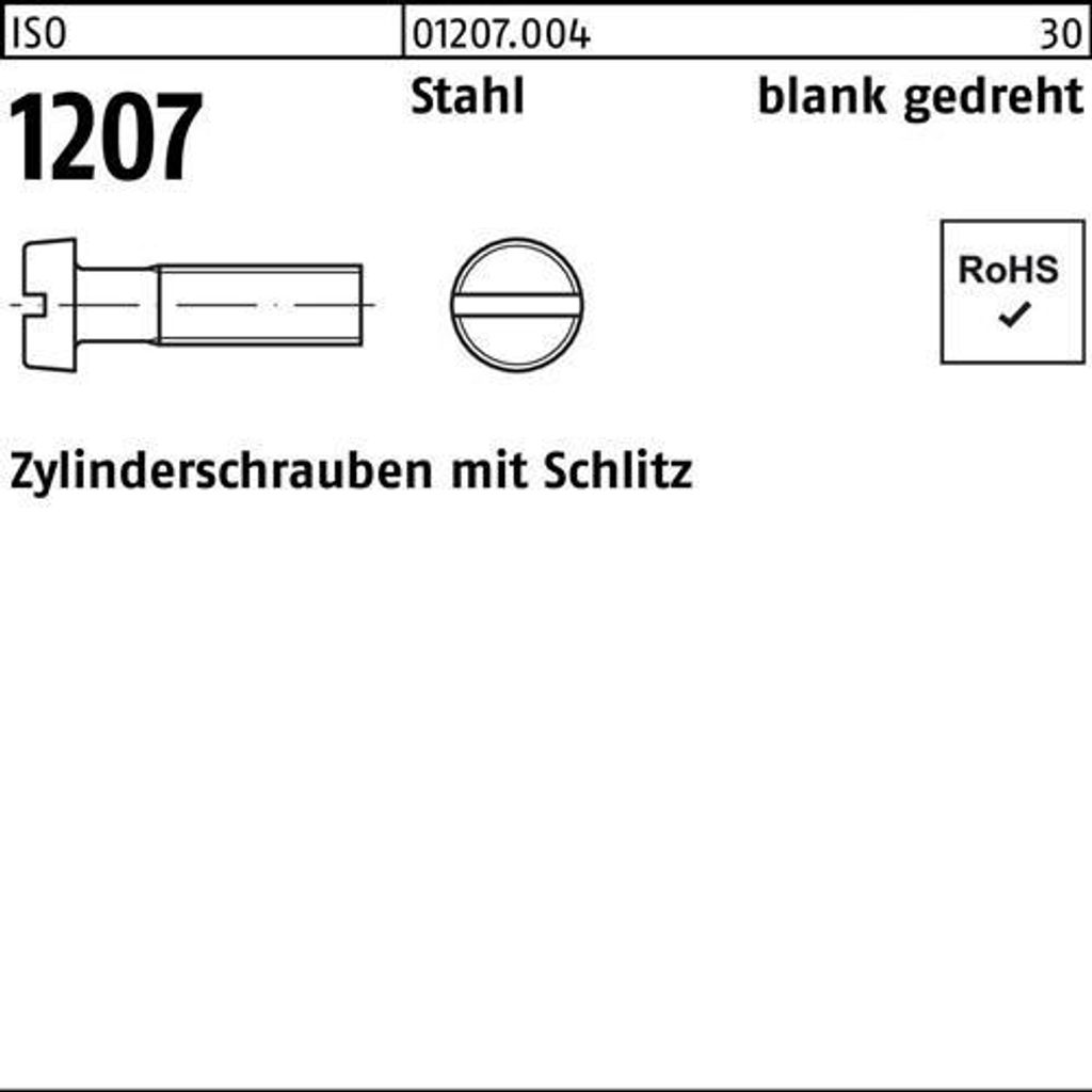 Reyher Zylinderschrauben ISO 1207 Stahl M 1,4 x 5 blank (100 Stück)