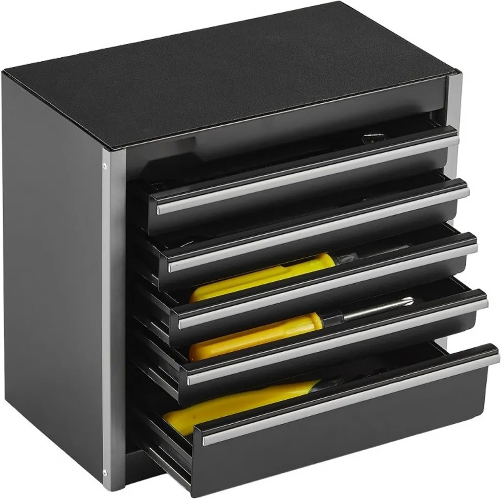 Mallette à outils à 5 compartiments - Coffret de rangement compact Pro - 12