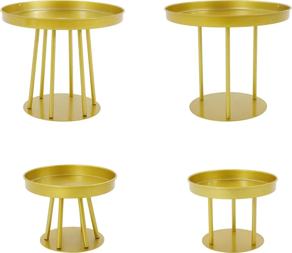 Support fleur décoratif doré pour salon et balcon - Lot de 4 - 25 cm