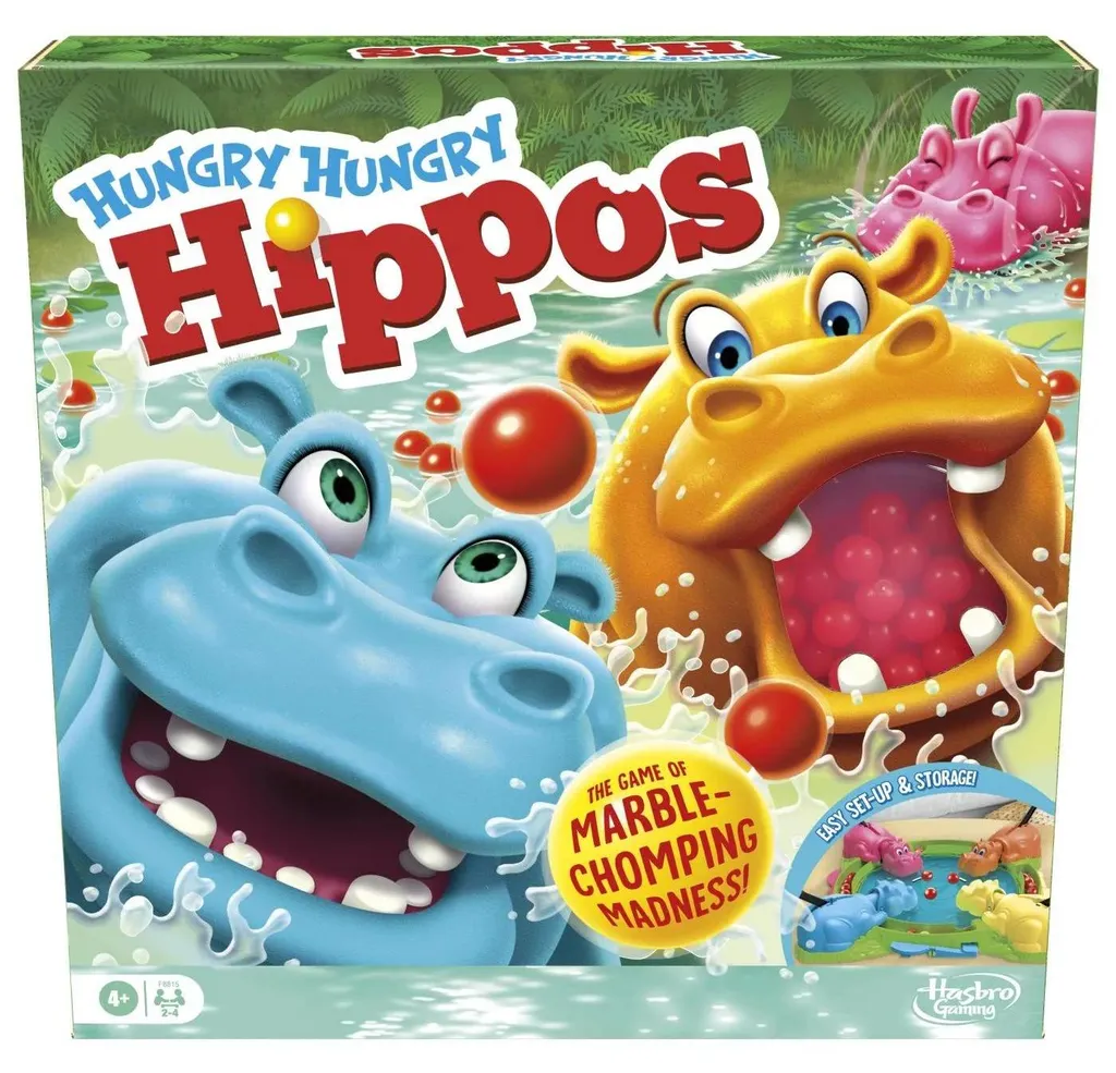 Jeu de Plateau Les Hippopotames Affamés avec Billes et 4 Joueurs Inclus