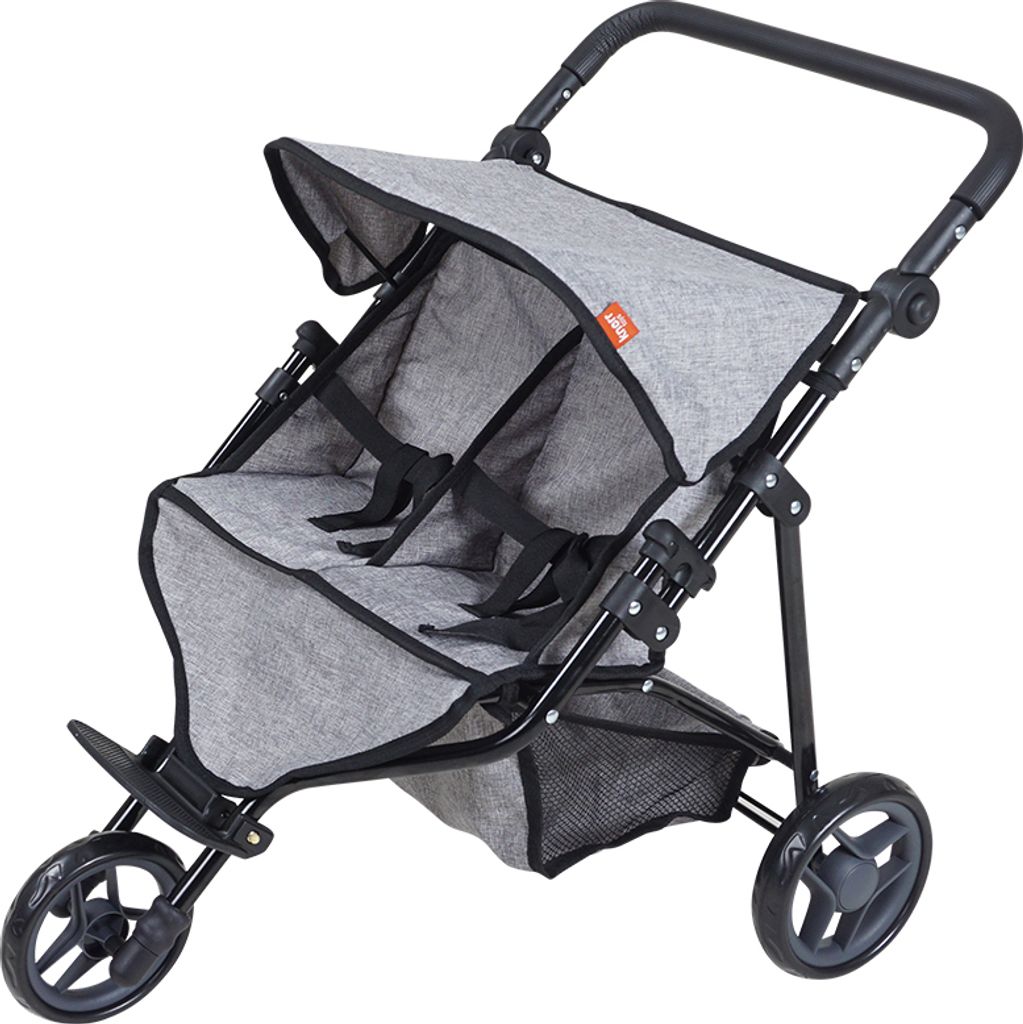 Zwillingspuppenwagen Duo jeans grey Produktbild 1