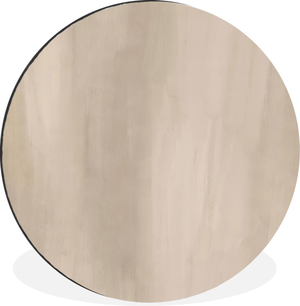MuchoWow Aluminium Wandkreis Abstrakt - Taupe - Design Ø 90 cm Wanddeko Modern Wohnzimmer - Mauerkreis - Wandbilder - Runde Bild - Bild aus Alum...