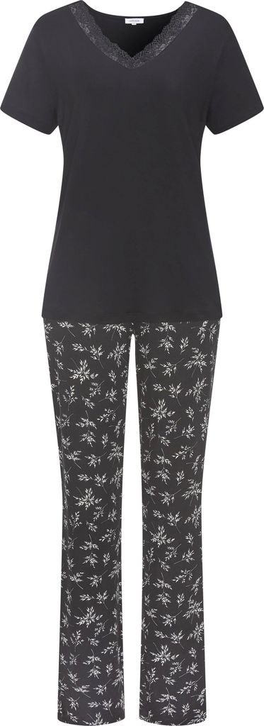 Vivance Dreams Pyjama 2 -teilig schwarz/schwarz-geblümt Größe 32/34