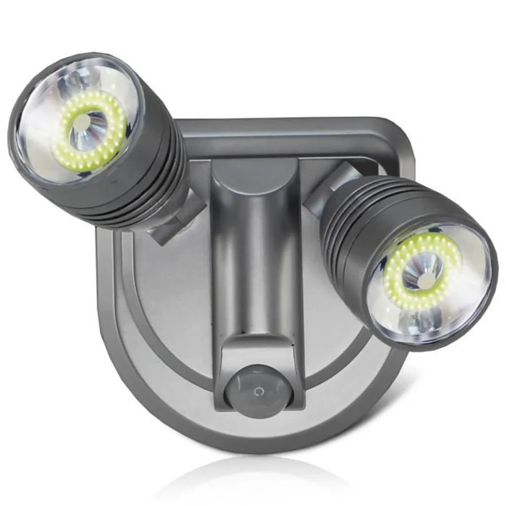 Lampe Double Projecteur LED COB FISHTEC à Capteur Crépusculaire Autonome