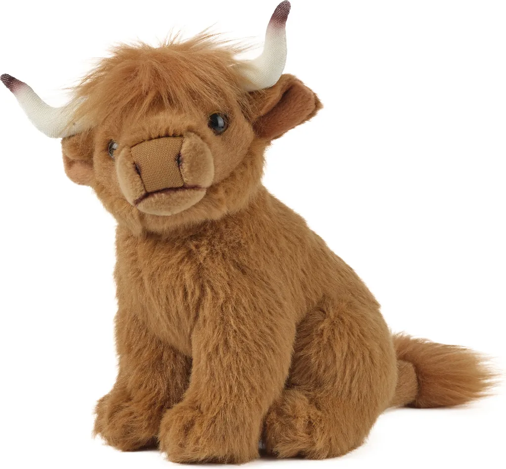 Peluche Vache Highland Réaliste en Matériaux Recyclés Douceur Premium