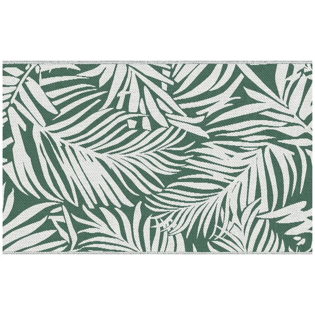Tapis extérieur facile à nettoyer et durable vert motif exotique 152cm