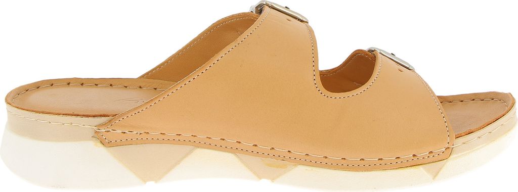 Andrea Conti Damen Pantolette zwei Riemen Leder sportliche Laufsohle 0521700, Größe:36 EU, Farbe:Beige