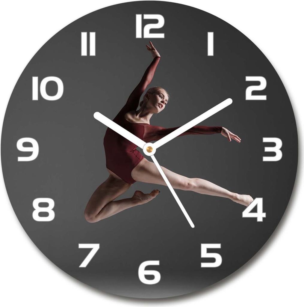 Wanduhr aus Glas 30fi Glasbild Glasuhr Gehärtetes Glas - weisse-zeiger - Modern dance