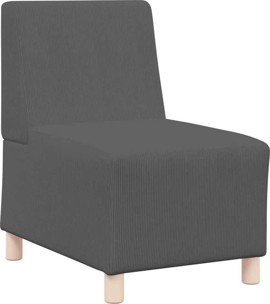 Modulo Divano 55x74x82 cm vidaXL Tessuto a Coste Grigio Scuro