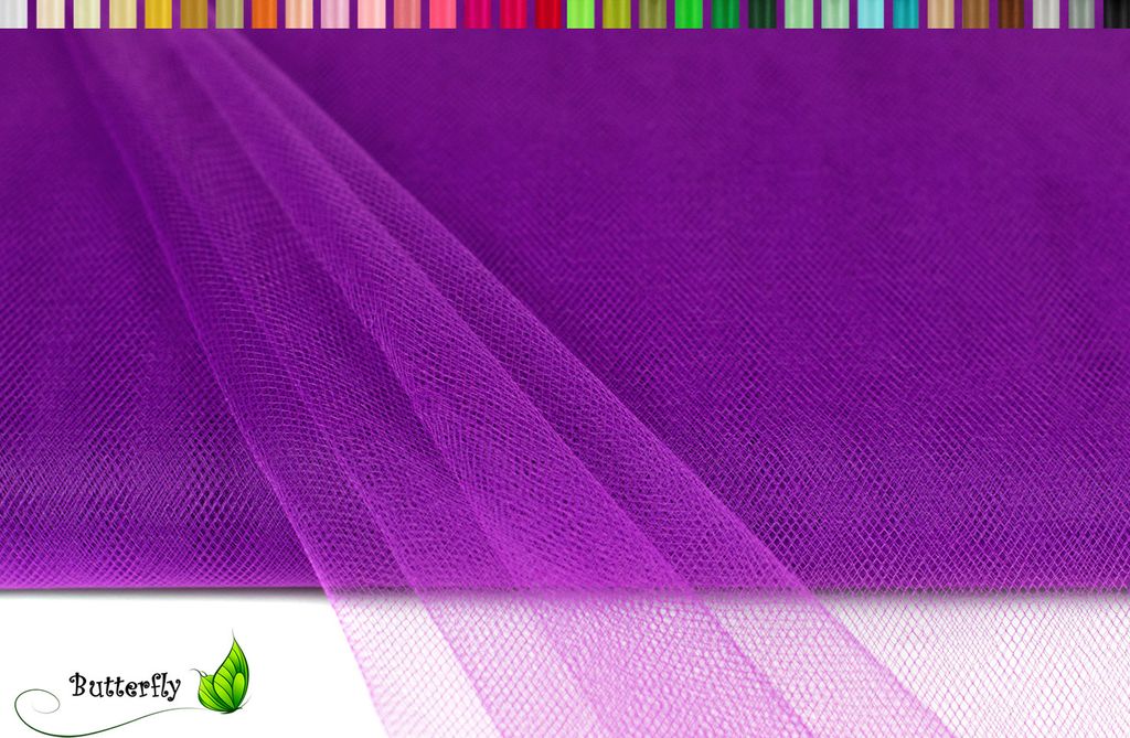 TÜLL Stoff 10m x 150cm, Farbauswahl:lila / purpur 465 Produktbild 