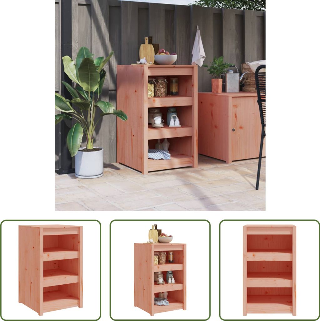The Living Store Outdoor-Küchenschrank 55x55x92 cm Massivholz Douglasie