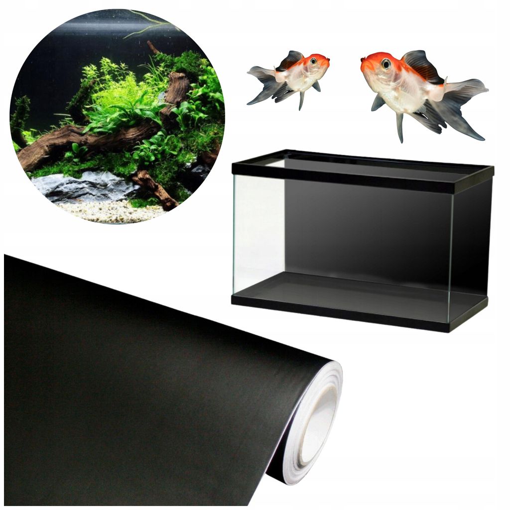 Aquarienfolie Selbstklebend Schwarz Matt