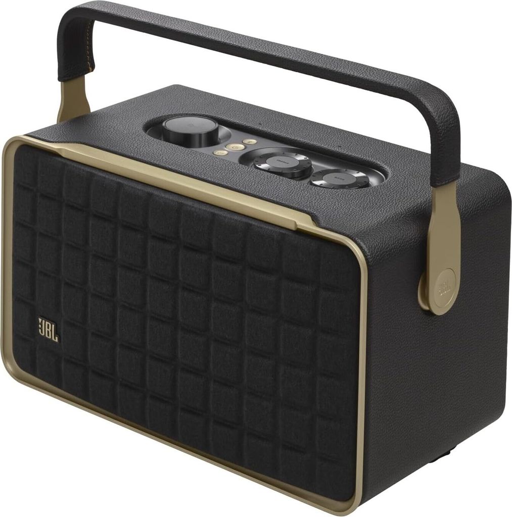 A studio shot of a JBL speaker.