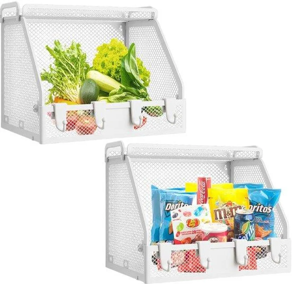 Organisateur de cuisine et placard en acier pliable noir - 2 pièces