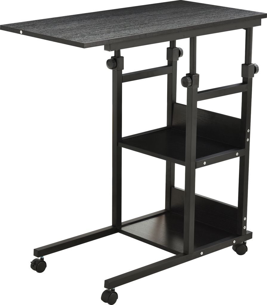 HOMCOM Beistelltisch mit Rollen, 80 x 40 cm, C-f?rmiger Produktbild 
