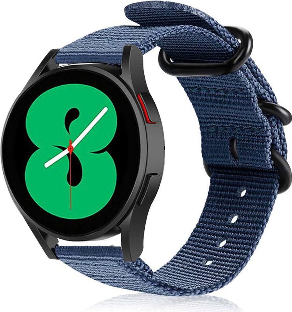 Strap-it Samsung Galaxy Watch 4 - 40mm Nylon-Schnallenband (Blau)