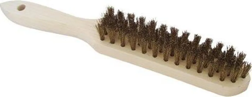 Spazzola Metallica Professionale Ms 4 pz. Legno - Set Smerigliatura Mano