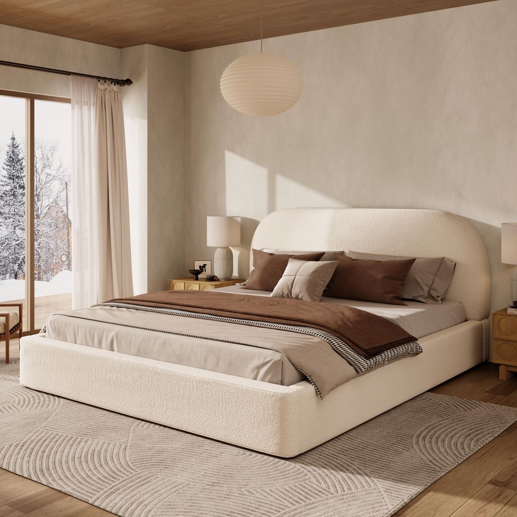Flieks Polsterbett 180x200cm mit gepolstertem Kopfteil, Produktbild 