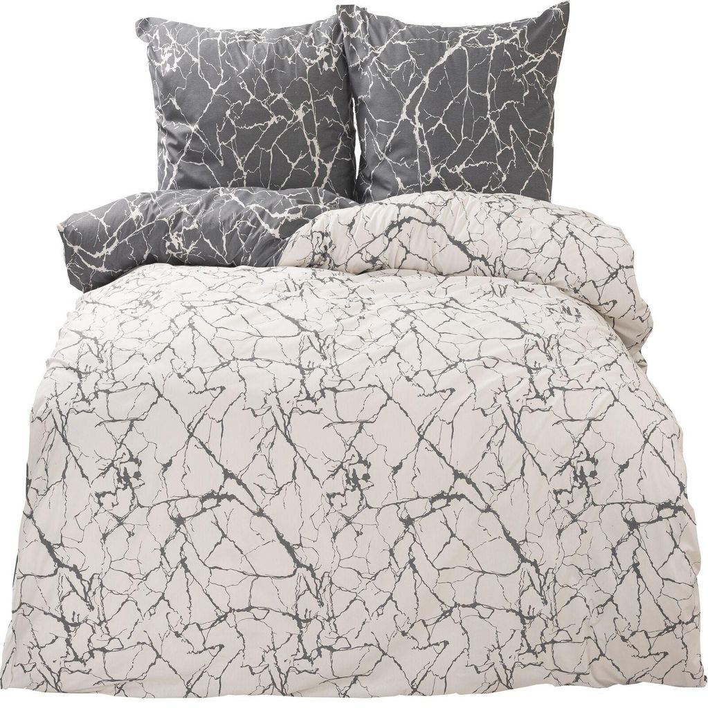 Bettwäsche 100% Baumwolle 135x200 cm Renforce Marmor Produktbild 