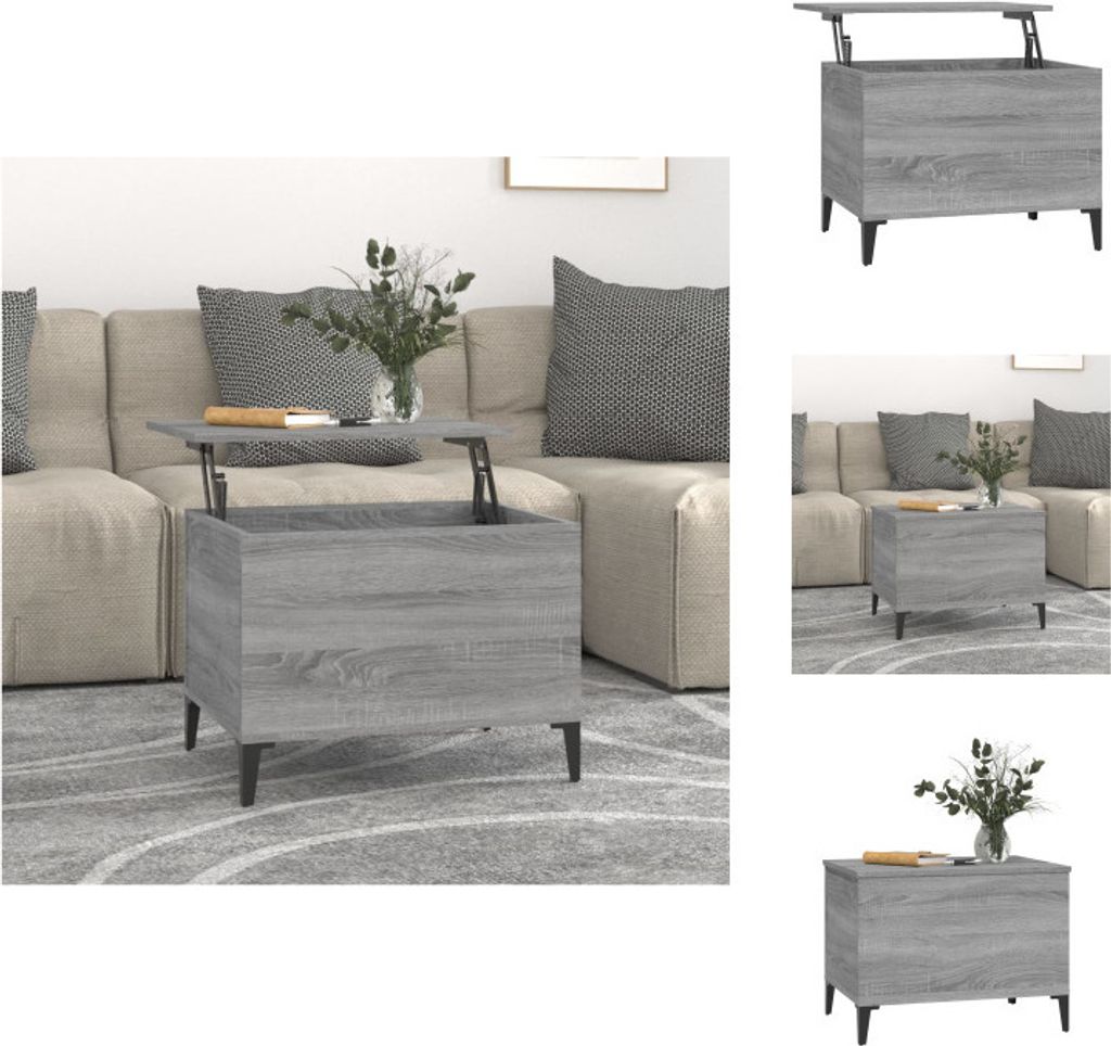 vidaXL Couchtisch Grau Sonoma 60x44,5x45 cm Holzwerkstoff - Couchtische