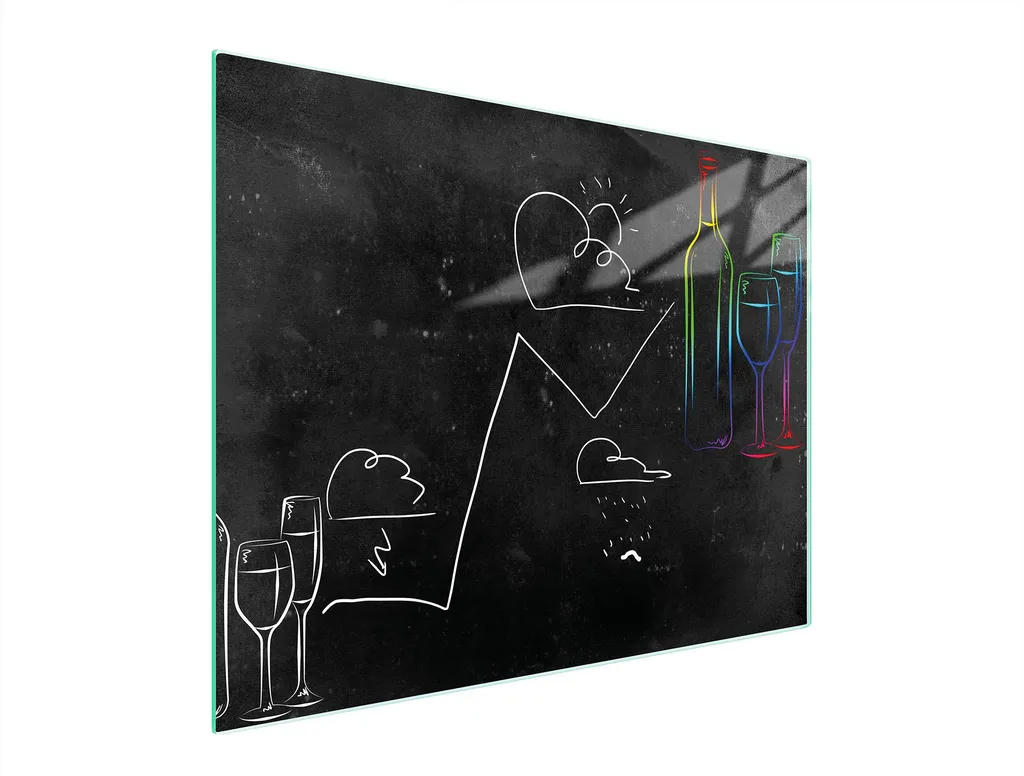 Piano di Lavoro in Vetro Temperato 52x40 - Tagliere Nero Professionale