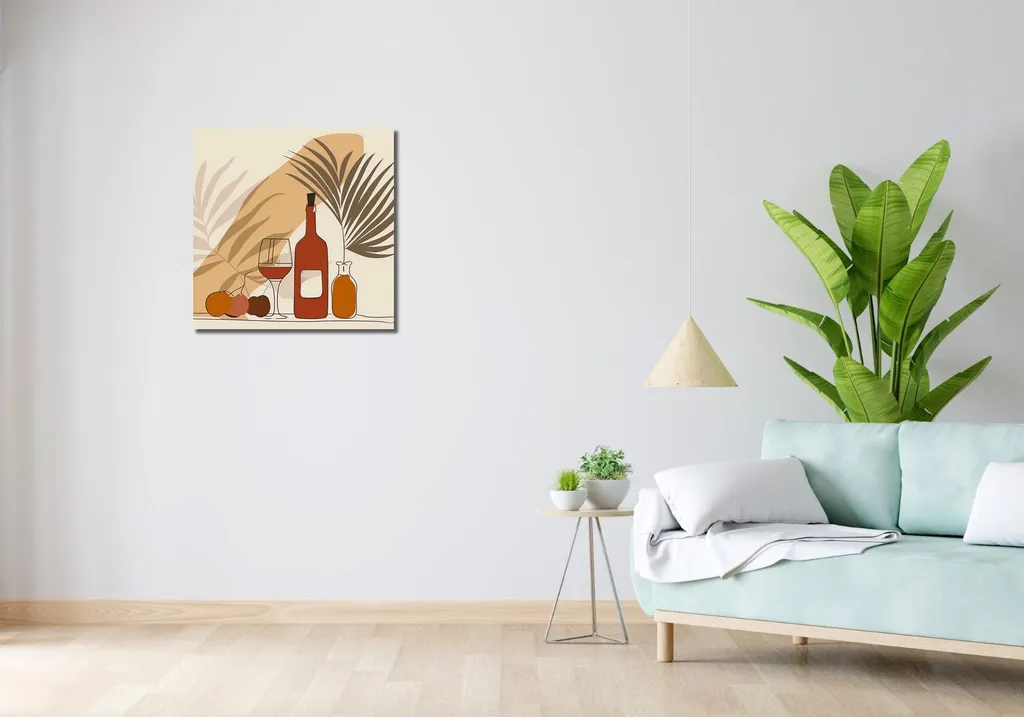 Tableau Carré 60x60 Vin et Palmiers - Impression Premium Grand Format - 2