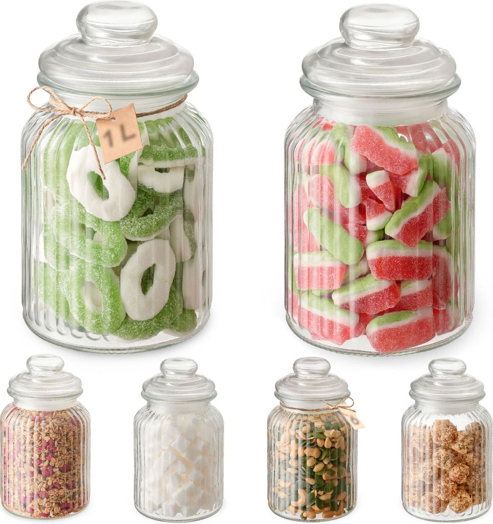 Praknu 6er Set Bonbonglas mit Deckel Groß 1L Kaufland.de