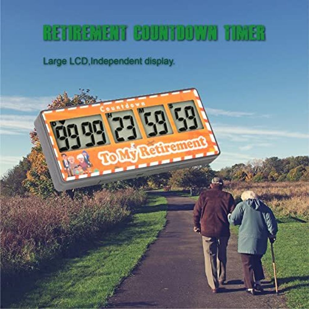 Yoreal Digital Kitchen Timer, Ruhestands -Countdown -Timer 9999 Tage, magnetisches Design, lauter Alarm, Trackhochzeit, Urlaub, Arbeit, Kochen, Babyge