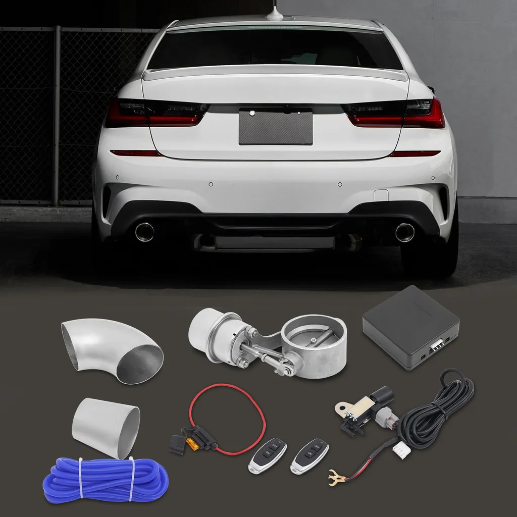 Valve d'échappement électrique 63mm en métal argenté avec commande