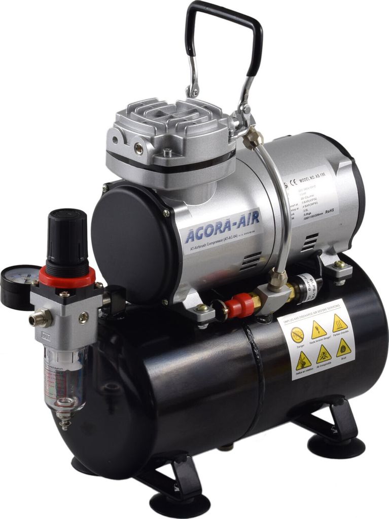 Agora-Tec Airbrush Mini Druckluft Kompressor AT-AC-04 (sehr leise)