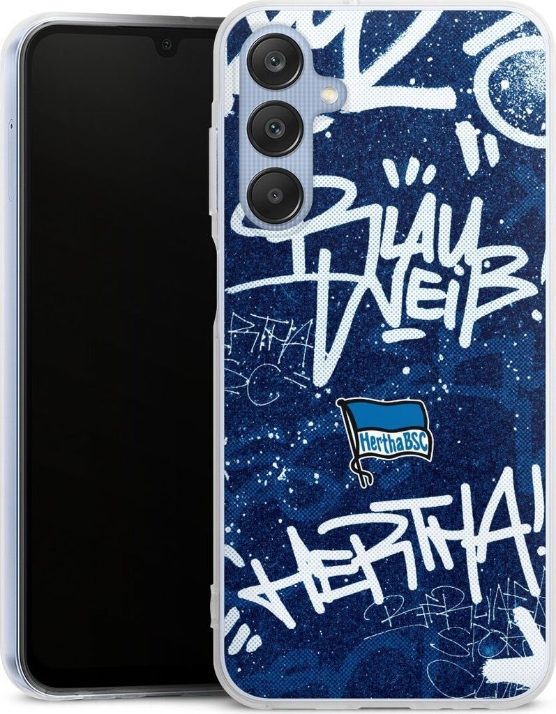 DeinDesign Handyhülle für Samsung Galaxy A25 5G Silikon Hülle Case Smartphone Schutzhülle Graffiti Hertha BSC Offizielles Lizenzprodukt