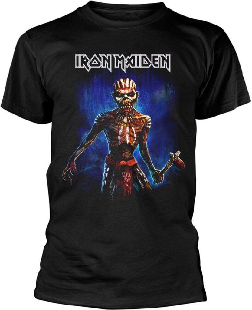 Iron Maiden Axe Eddie Book of Souls European Tour V.2 (Back Print) Black M T-Shirt