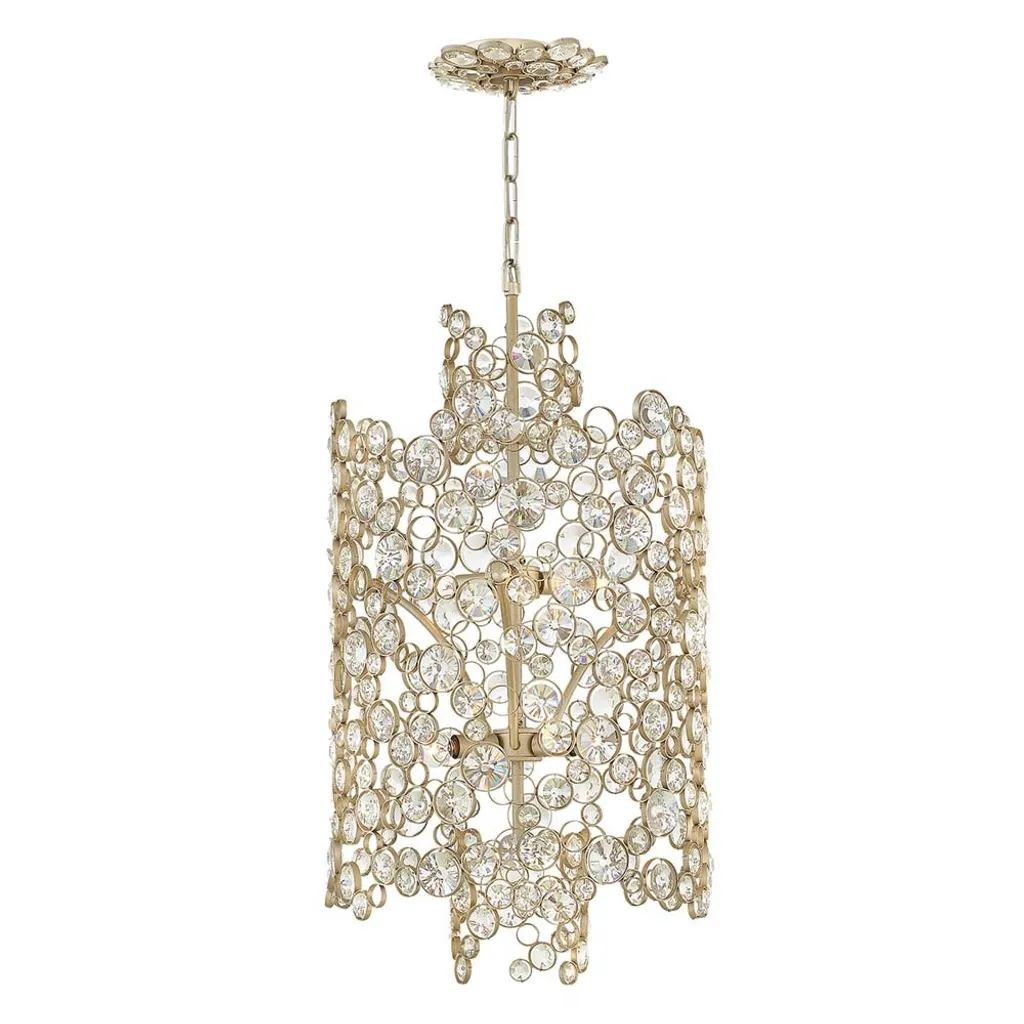 Lustre Anya Hinkley à pétales argentés - Suspension 6 x E14 métal 389cm