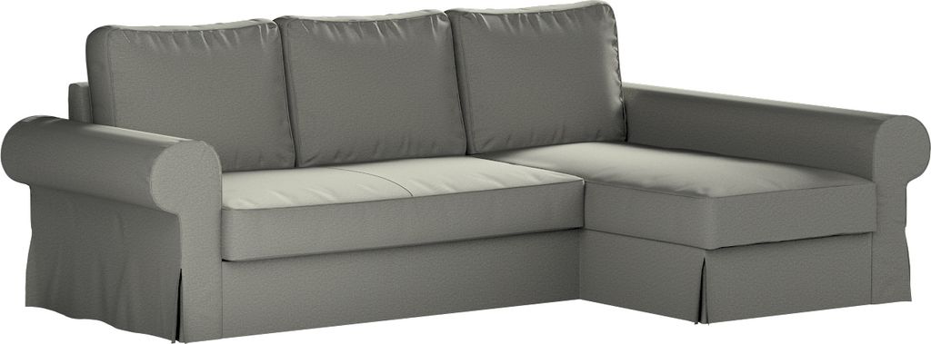 Dekoria Bezug für Backabro Bettsofa / Recamiere, grau, Bezug für Bettsofa Backabro mit Recamiere