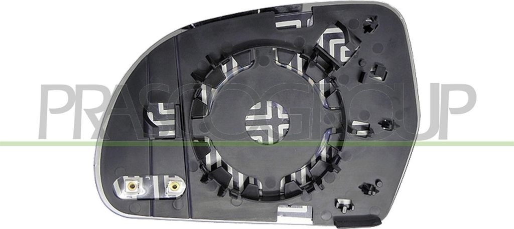 PRASCO Spiegelglas Außenspiegel Rechts für SKODA Octavia II Combi (1Z5) Beheizbar Blau Getönt Konvex SK0287503