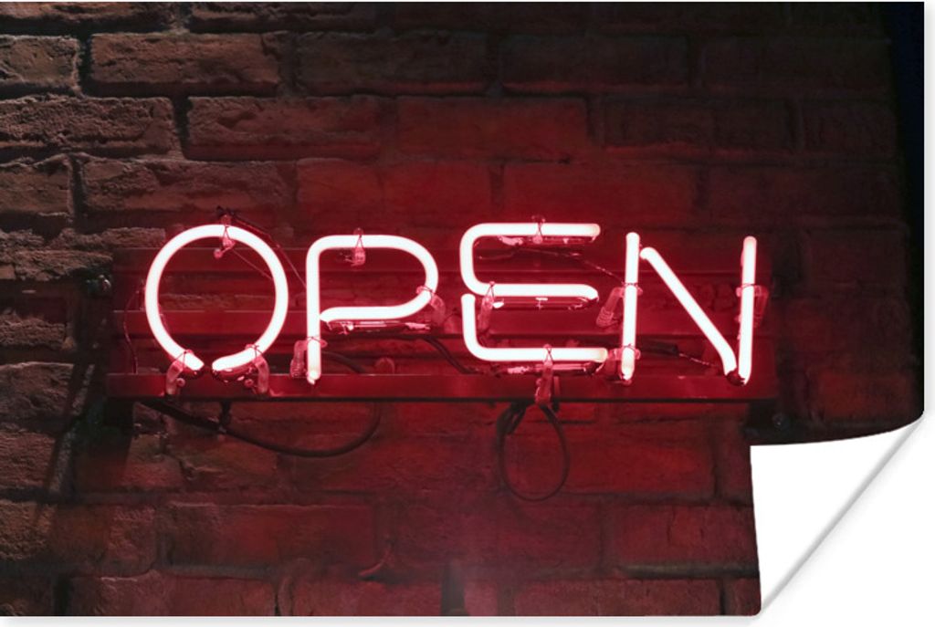 MuchoWow Poster Eine offene Tafel mit roten Buchstaben 90x60 cm - Schlafzimmer