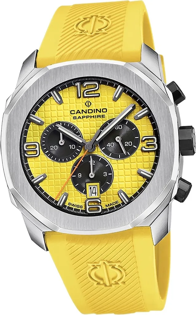 Montre Incassable et Étanche pour Homme Candino Chrono Sport Jaune
