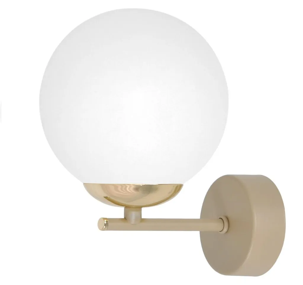 Luminaire mural SAVIA en verre dépoli beige 21cm IP20 design minimaliste