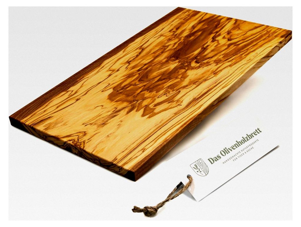 Rechteckiges Schneidebrett aus Olivenholz / Frühstücksbrett / Vesperbrett, 35x20x1,5cm