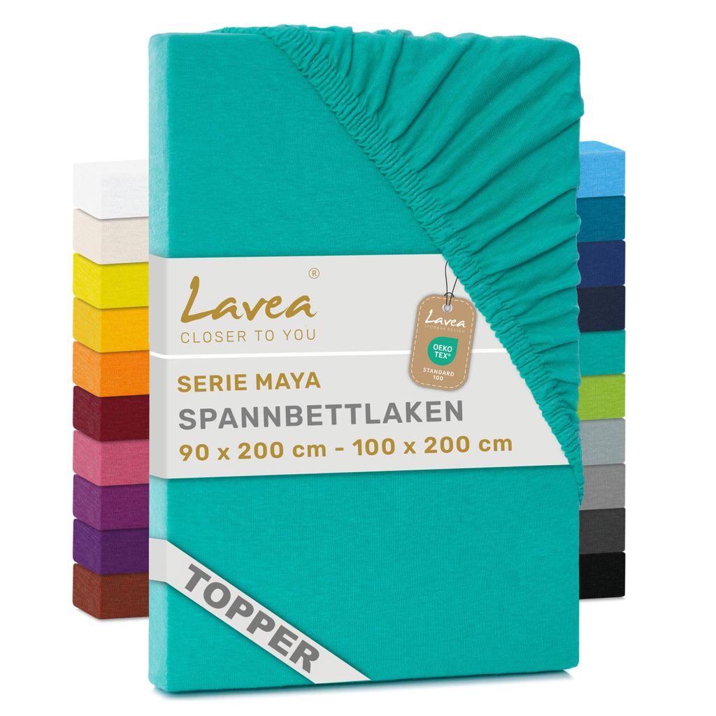 Lavea® Topper Spannbettlaken 90x200 cm - 100x200 cm Maya Produktbild 