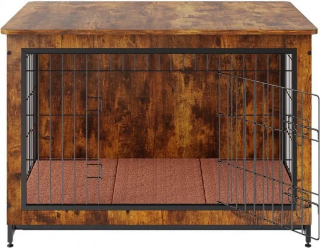 Cage chien décorative style buffet pour intégration parfaite dans le salon